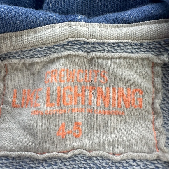 Crewcuts Like Lightening Boys 4-5 Blue Basic Zip  Hoodie - Picture 5 of 5
